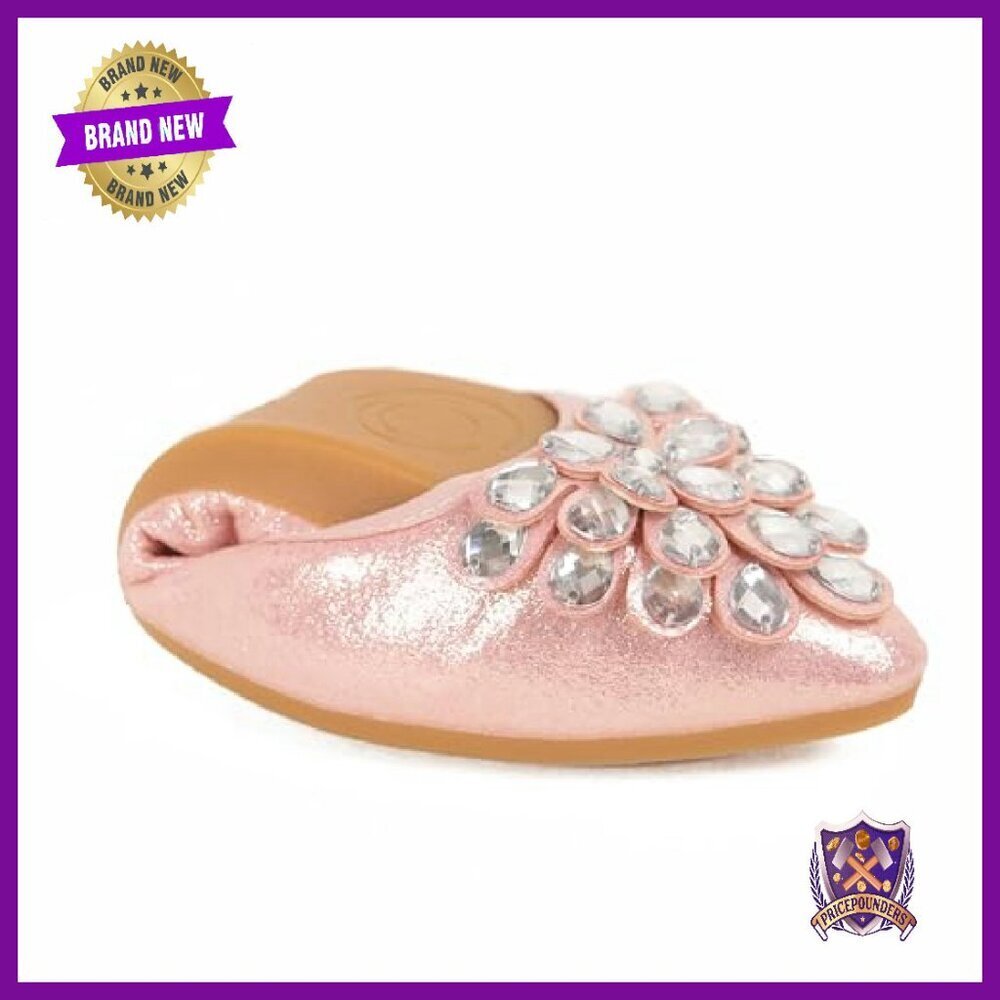Foldable Rhinestone Ballet Flats Women's Slip-On Dressy Comfort Shoes - Picture 7 of 8